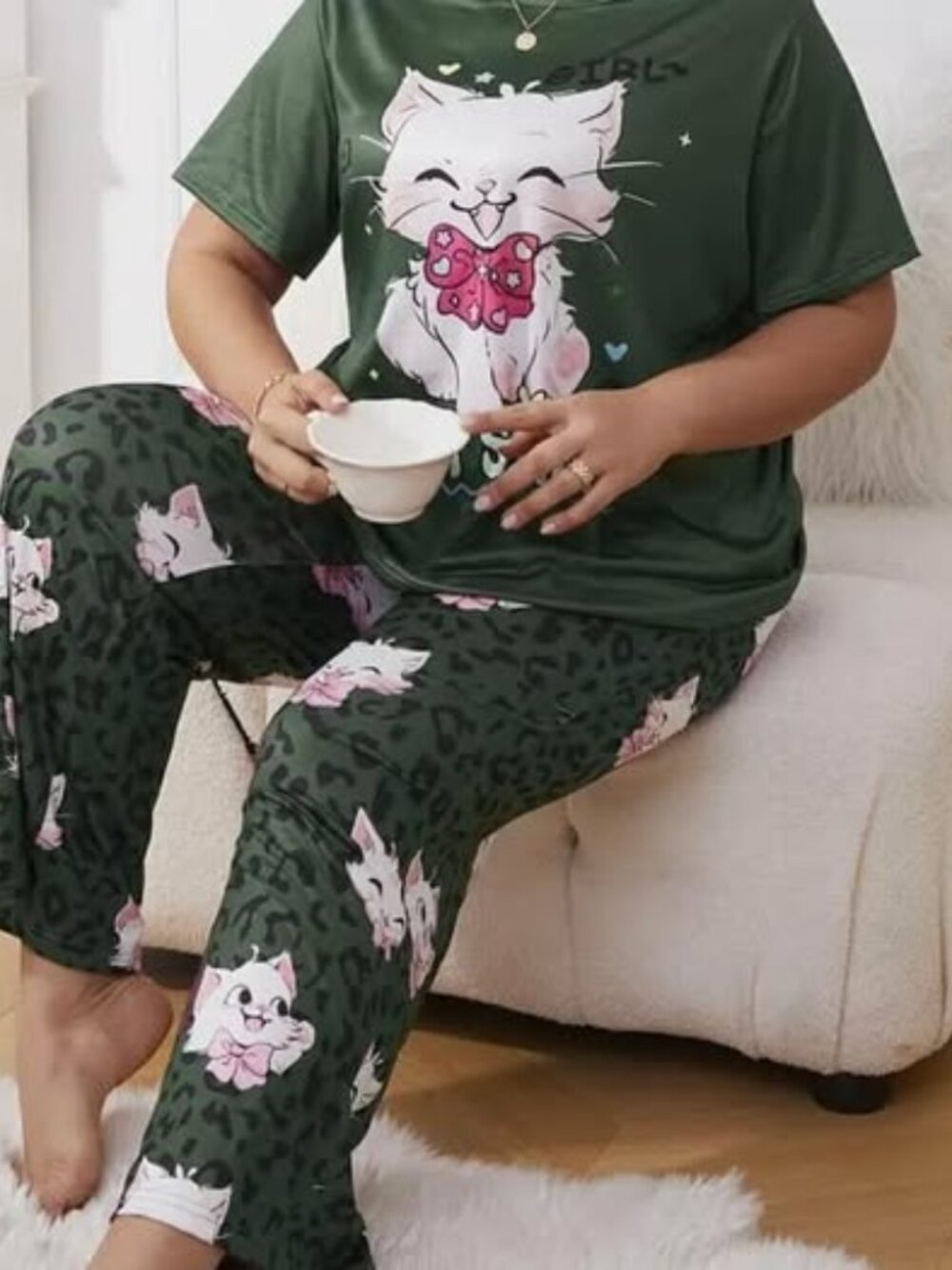 Ladies New size 3XL Cat design PJ sets